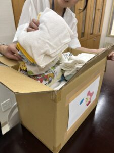 フェイスタオルの寄付を頂きました